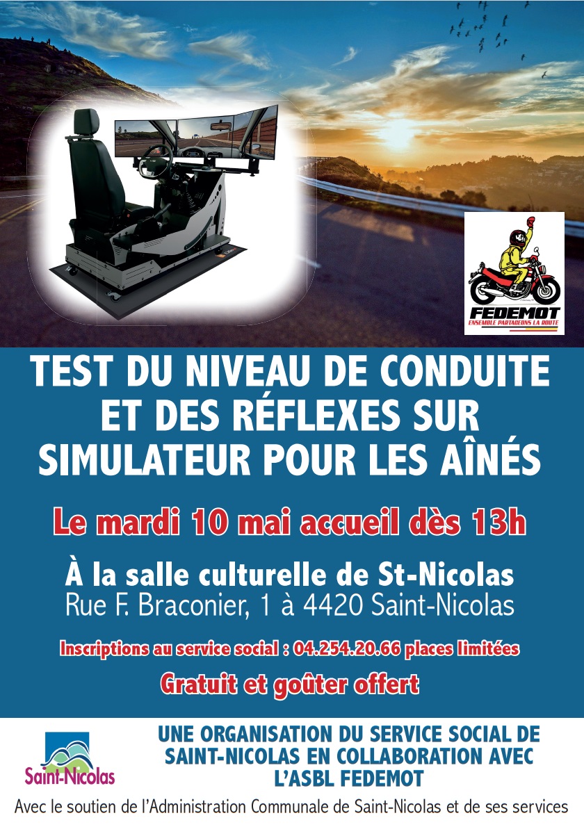 Formation sur simulateur de conduite voiture pour la commune de Saint-Nicolas