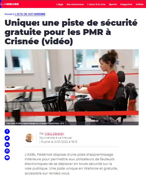 La Meuse - Inauguration piste d'essai pour personnes à mobilité réduite